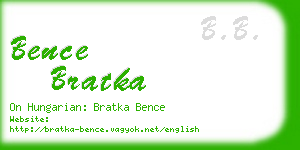 bence bratka business card